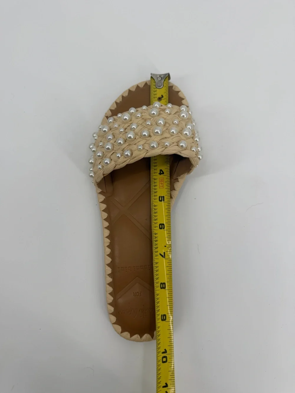 Gianni Bini x Venita Aspen Pearl Raffia Sandals Beige Size 7